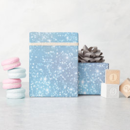 Papel De Regalo Patrón de purpurina blanco suave azul cielo
