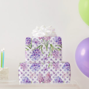 Papel De Regalo Patrón de Purpurina de Hyacinin de color de agua