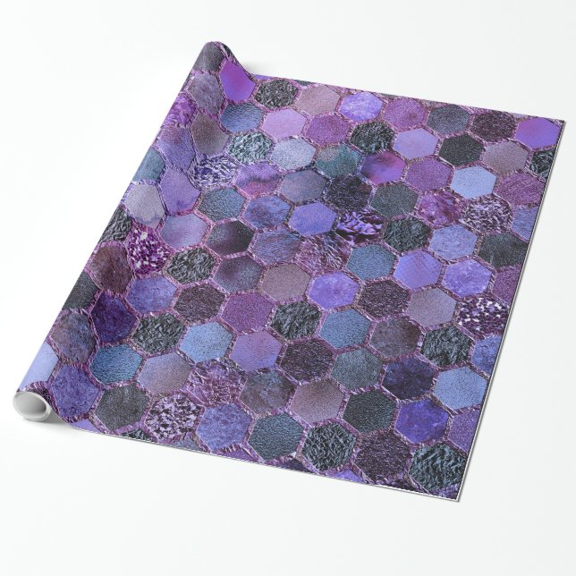 Papel De Regalo Patrón de Purpurina de Relieve metalizado Metaliza (Desenrollado)