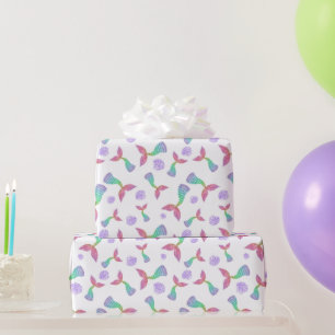 Papel De Regalo Patrón de Purpurina de sirena