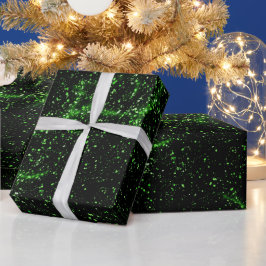 Papel De Regalo Patrón de purpurina verde neón brillante eléctrico