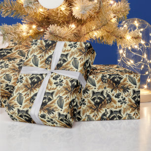 Papel De Regalo Patrón de Racoon de Vintage