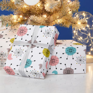 Papel De Regalo Patrón de ráfaga de estrella retro atómica