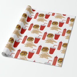 Papel De Regalo Patrón de ráfagas de comida rápida