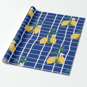 Papel De Regalo Patrón de Rama de Limón Mediterráneo