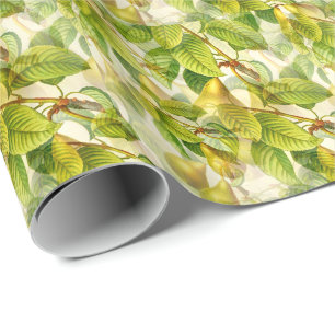 Papel De Regalo Patrón de ramas y peras del árbol de peras 
