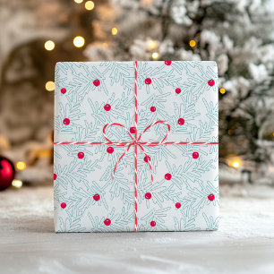 Papel De Regalo Patrón de ramita de invierno Rama de pino minima