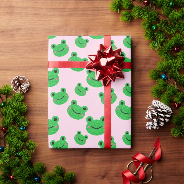 Papel De Regalo Patrón de rana cuta (Regalo de vacaciones)