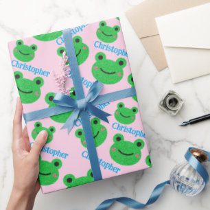 Papel De Regalo Patrón de Rana Rosa Vida Dulce