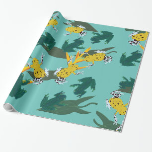 Papel De Regalo Patrón de ranas exóticas
