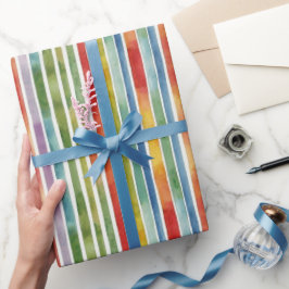 Papel De Regalo Patrón de raya colorido arcoíris de moda