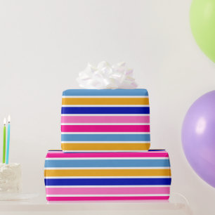 Papel De Regalo Patrón de Raya Colorido Fiesta de Cumpleaños Vivaz