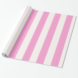 Papel De Regalo Patrón de raya enorme rosa y blanco