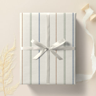 Papel De Regalo Patrón de raya neutral boho minimal moderno terros