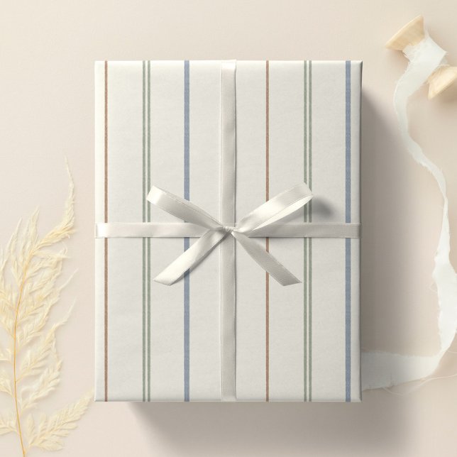 Papel De Regalo Patrón de raya neutral boho minimal moderno terros (Subido por el creador)