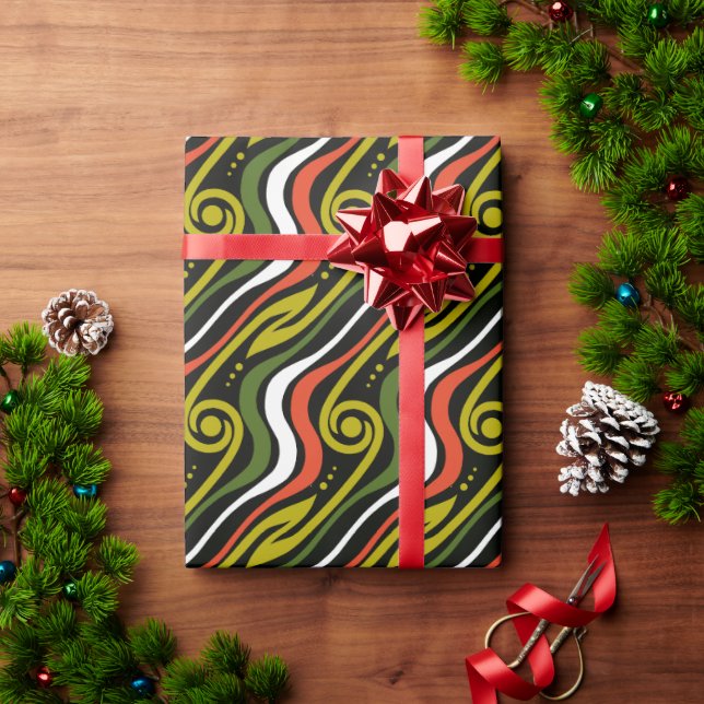 Papel De Regalo patrón de rayas (Regalo de vacaciones)