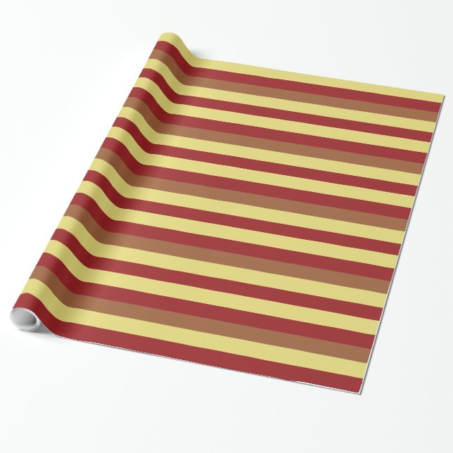 Papel De Regalo Patrón de rayas amarillas y marrones (Desenrollado)