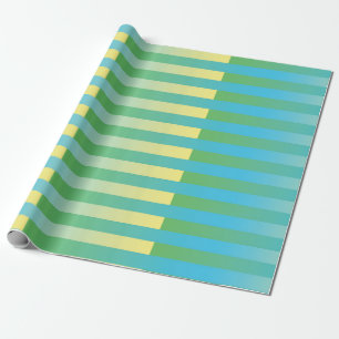 Papel De Regalo Patrón de rayas azul amarillo verde