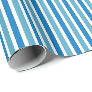 Papel De Regalo Patrón de rayas azules náuticas