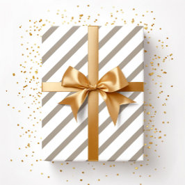 Papel De Regalo Patrón de rayas blancas de color beige marrón