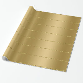 Papel De Regalo Patrón de rayas de oro fino brillante