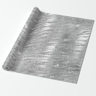 Papel De Regalo Patrón de rayas de tigre salvaje con brillo platea