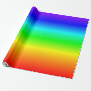 Papel De Regalo Patrón de rayas degradadas de arcoíris colorido