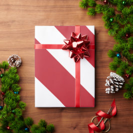 Papel De Regalo Patrón de rayas diagonales rojas blancas