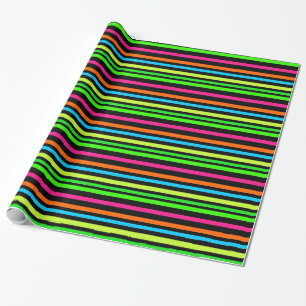 Papel De Regalo Patrón de rayas neón