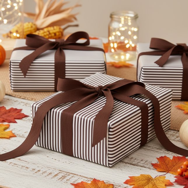 Papel De Regalo Patrón de rayas oscuras y blancas (Modern & Classic Dark Red Wrapping Paper. Trendy Navy Blue & White Chic Stripes Pattern for Him.)