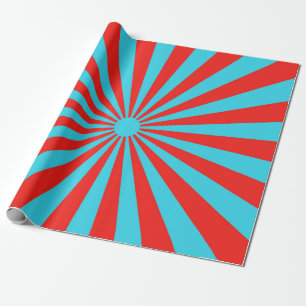 Papel De Regalo Patrón de rayas turquesas y rojas Líneas rayadas