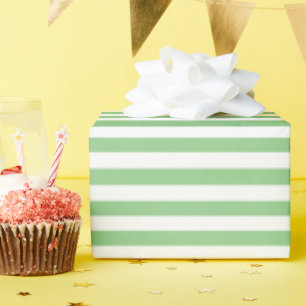 Papel De Regalo Patrón de rayas verde claro y blanco atenuado