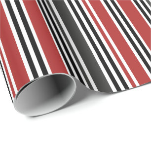 Papel De Regalo Patrón de rayas verticales rojas negras y grises