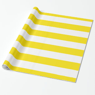 Papel De Regalo Patrón de rayas XL amarillo y blanco