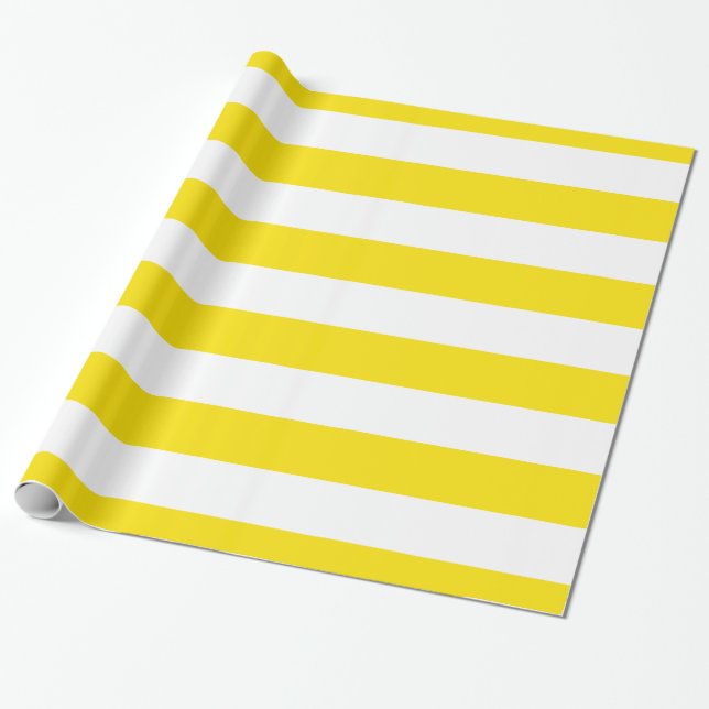 Papel De Regalo Patrón de rayas XL amarillo y blanco (Desenrollado)
