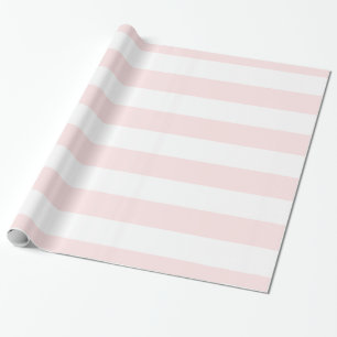 Papel De Regalo Patrón de rayas XL rosa claro, blanco