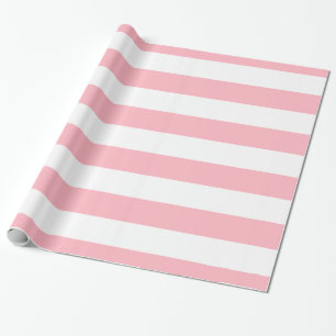 Papel De Regalo Patrón de rayas XL rosas y blancas
