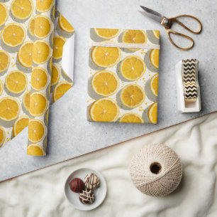 Papel De Regalo Patrón de rebanada de naranja bañada por el sol