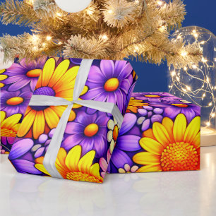 Papel De Regalo Patrón de regalo floral radiante