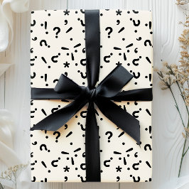 Papel De Regalo Patrón de regalo misterioso divertido con signo de