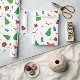 Papel De Regalo Patrón de Regalos de Reyes de Sleigh