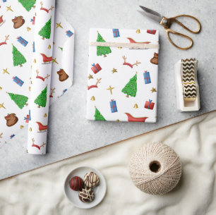 Papel De Regalo Patrón de Regalos de Reyes de Sleigh