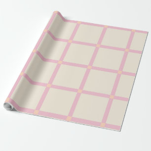 Papel De Regalo Patrón de rejilla beige y rosa suave