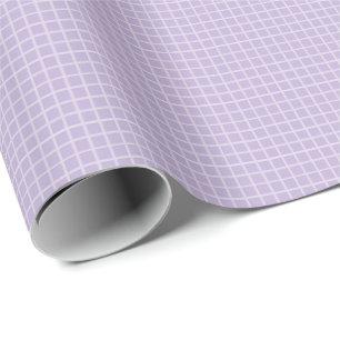 Papel De Regalo Patrón de rejilla de lavanda para cumpleaños, mini