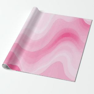 Papel De Regalo Patrón de remolino de acuarela rosa y blanco