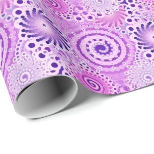 Papel De Regalo patrón de remolino fractal, violeta, orquídea