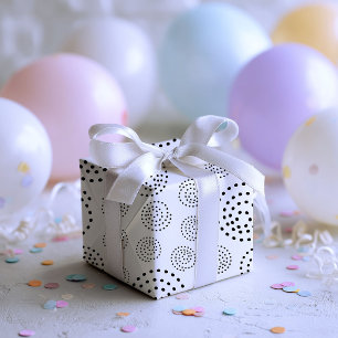 Papel De Regalo Patrón de remolinos geométricos negros monocromáti