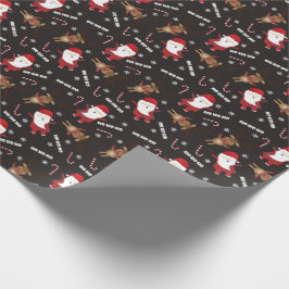Papel De Regalo Patrón de reno de Santa Claus Rudolph