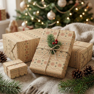 Papel De Regalo Patrón de Reno de Suéter de Navidad