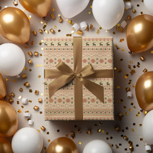 Papel De Regalo Patrón de Reno de Suéter de Navidad